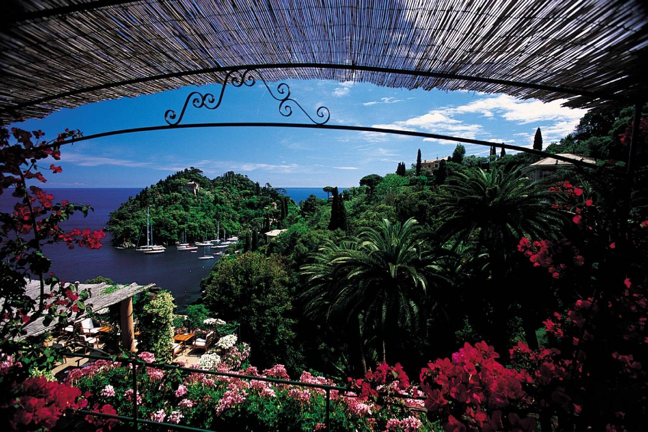 Vista dalla terrazza del Belmond Hotel Splendido a Portofino